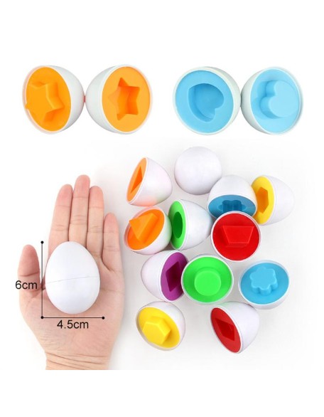 Cognitive Development Geometric Eggs ( 12 Eggs One Set )